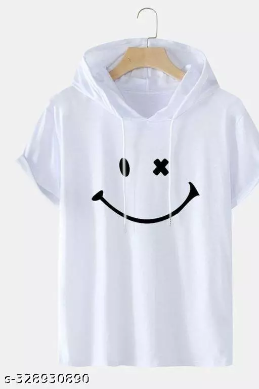 Stylish Smiley Hoodie Half T-Shirt For Men_22