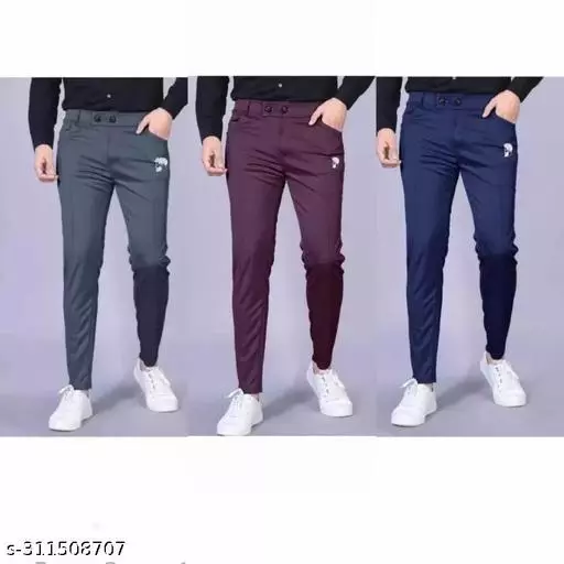 BHUMI GARMENTS Regular Fit Men Grey Green Wine Trousers