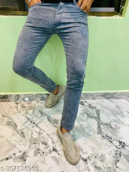  men slim fit fashionable black jeans