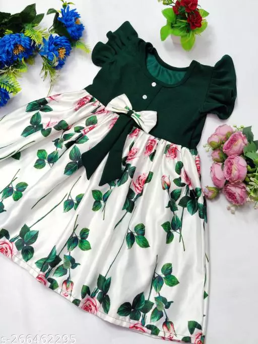  New stylish Green floral Baby Girls Dress/Frocks